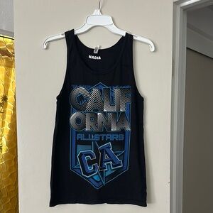 California Allstate JW Crew-Bella Canvas Black Tank Top w/Blue Graphic